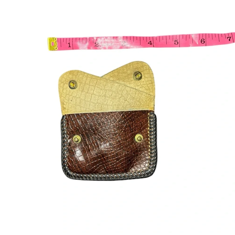 Vintage Brown Leather Coin Pouch